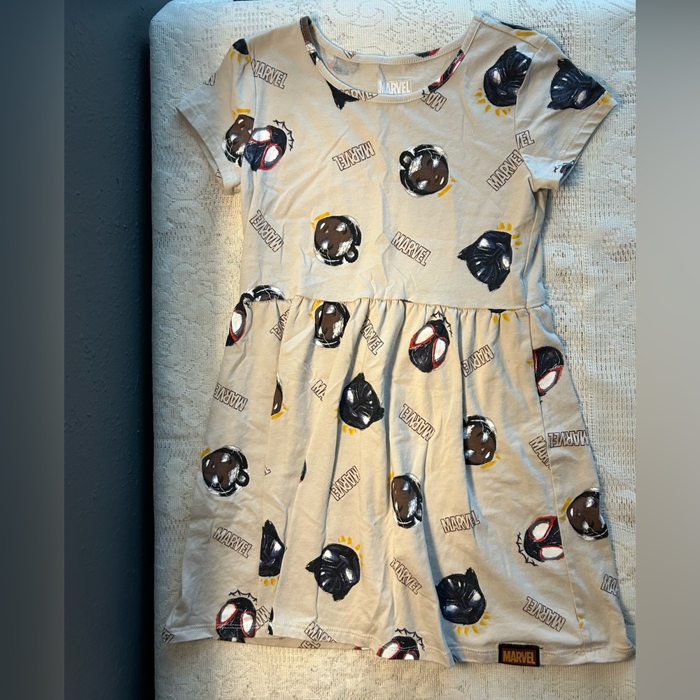 5 for $25 - Marvel Kids Tan Superhero Print Dress